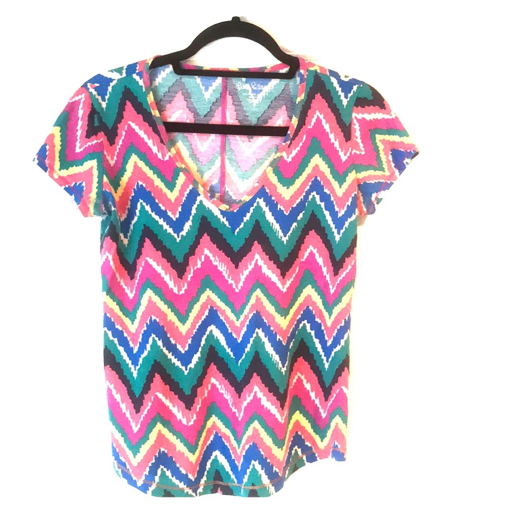Lilly Pulitzer Hearts a Flutter short sleeve shirt